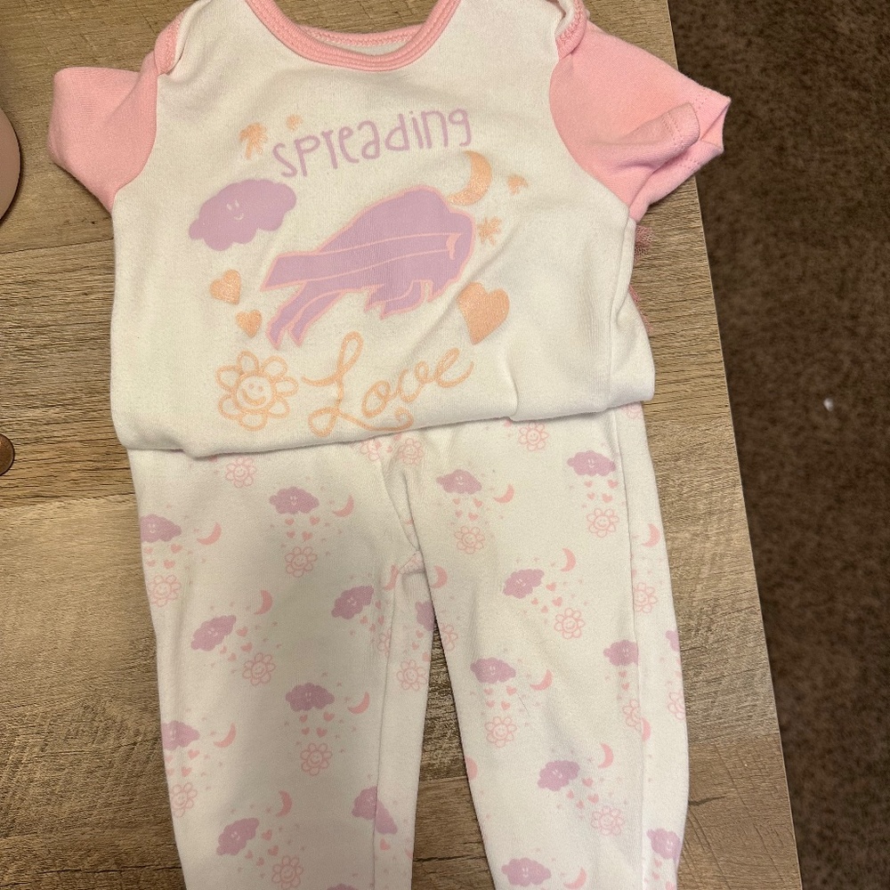 Buffalo Bills baby girl onesie and leggings